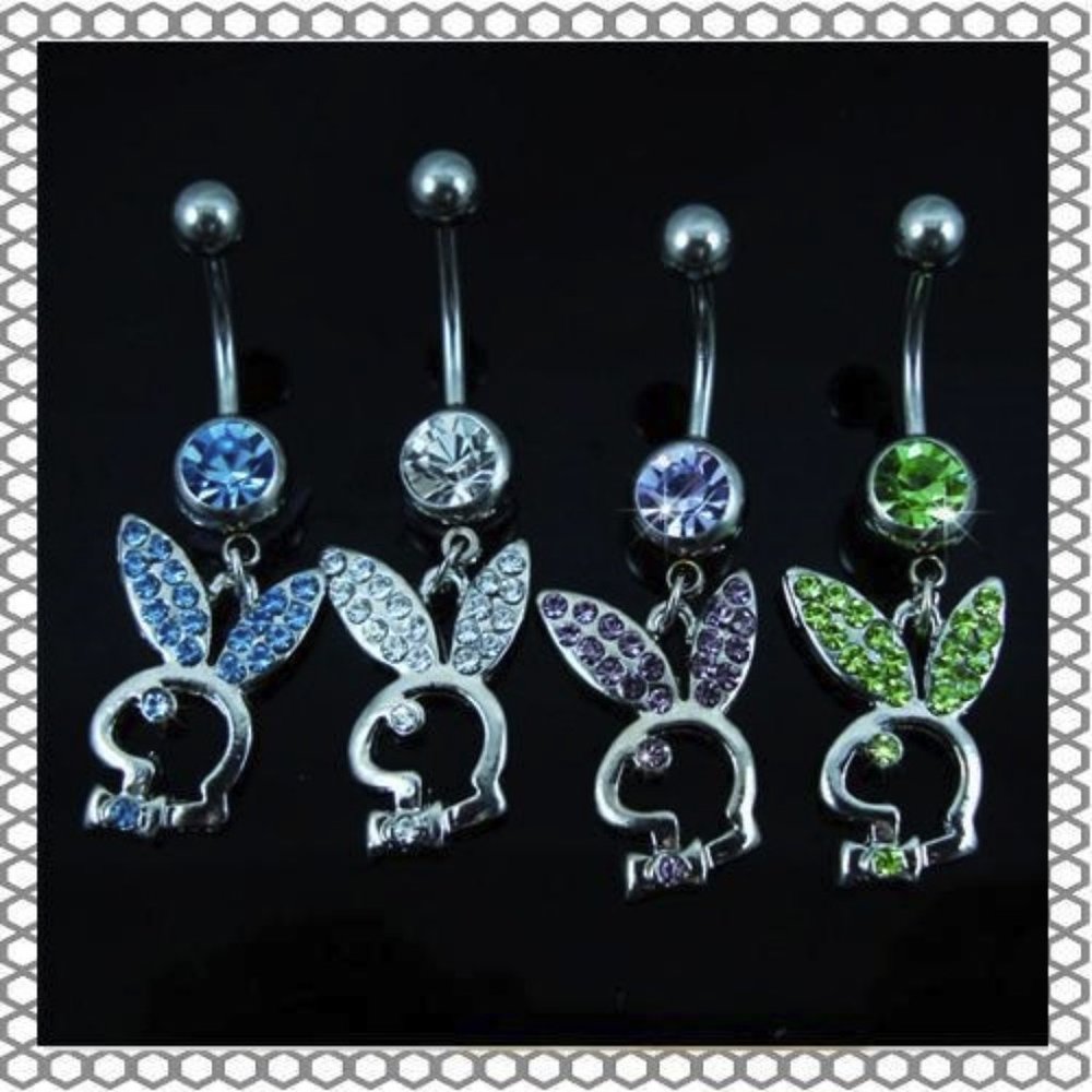 Navel Piercing ~ Playboy Bunny ~ Crystal ~ 4 Colors